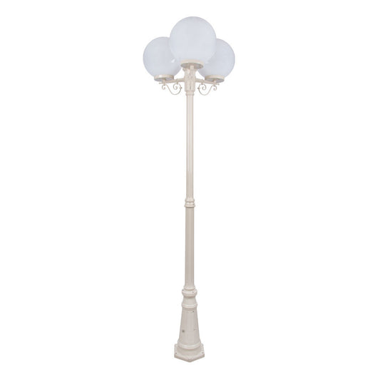 GT-563 Siena Triple 30cm Spheres Tall Post - Powder Coated Finish / E27 - Beige