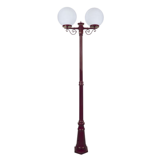 GT-561 Siena Twin 30cm Spheres Tall Post - Powder Coated Finish / E27 - Burgundy