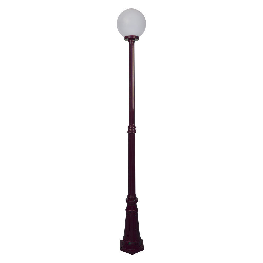 GT-557 Siena 25cm Sphere Tall Post - Powder Coated Finish / E27 - Burgundy