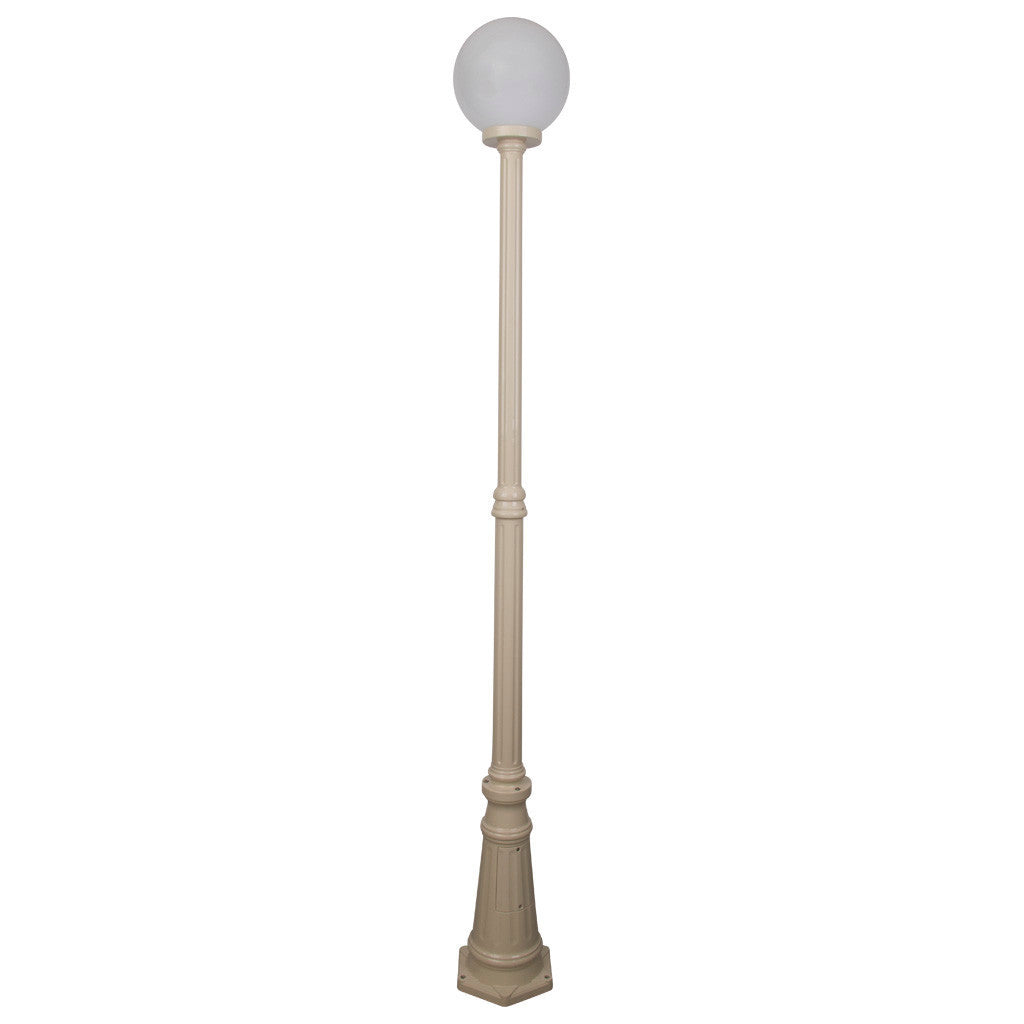 GT-557 Siena 25cm Sphere Tall Post - Powder Coated Finish / E27 - Beige