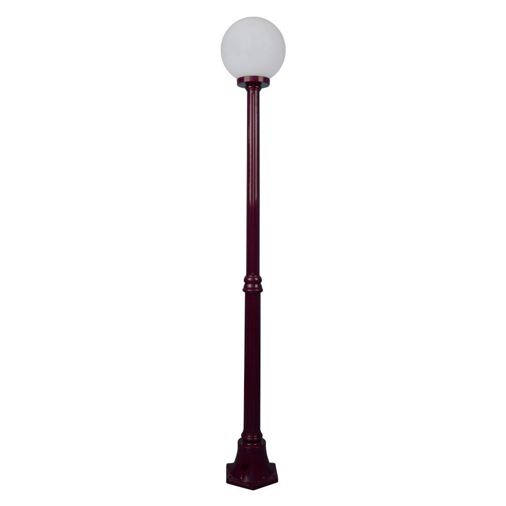 GT-555 Siena 25cm Sphere Medium Post - Powder Coated Finish / E27 - Burgundy