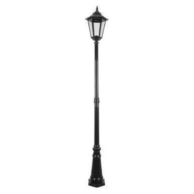 GT-488 Turin Large Single Head Tall Post Light - Powder Coated Finish / B22 - Black