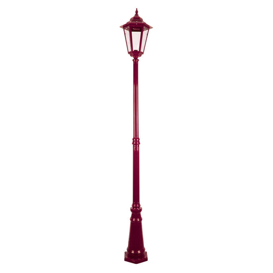 GT-488 Turin Large Single Head Tall Post Light - Powder Coated Finish / B22 - Burgundy