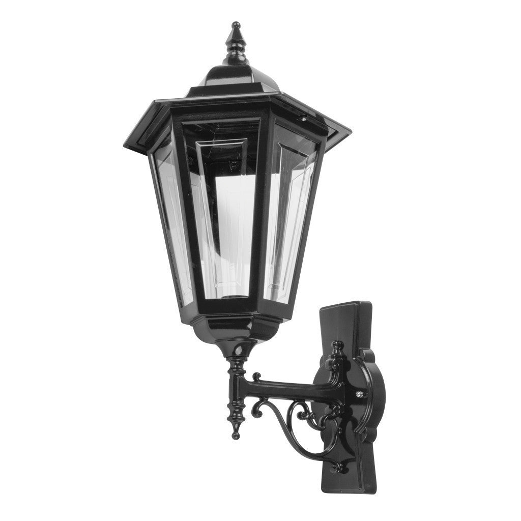 GT-481 Turin Large Upward Wall Light - Powder Coated Finish / B22 - Black