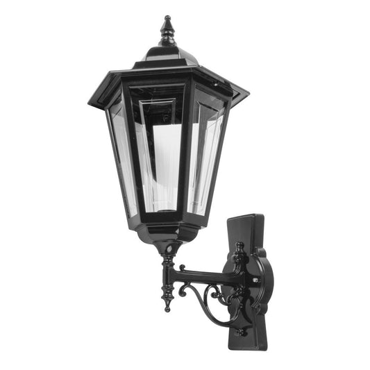 GT-481 Turin Large Upward Wall Light - Powder Coated Finish / B22 - Black