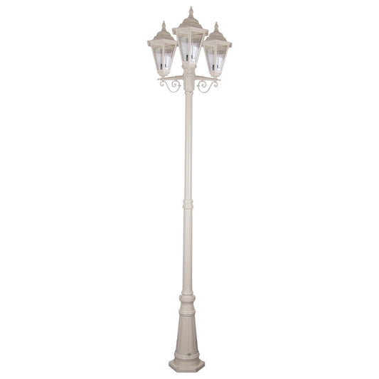 GT-432 Turin Triple Head Tall Post Light - Powder Coated Finish / B22 - Beige