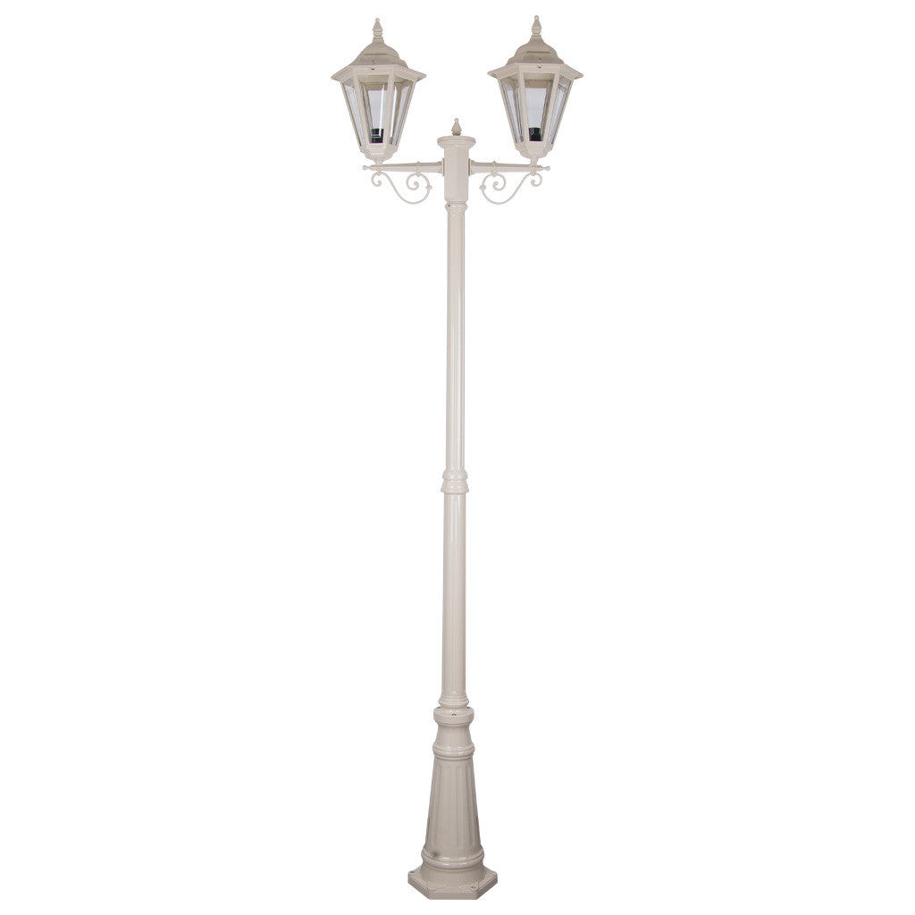 GT-430 Turin Twin Head Tall Post Light - Powder Coated Finish / B22 - Beige