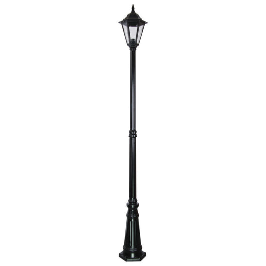 GT-428 Turin Single Head Tall Post Light - Powder Coated Finish / B22 - Black