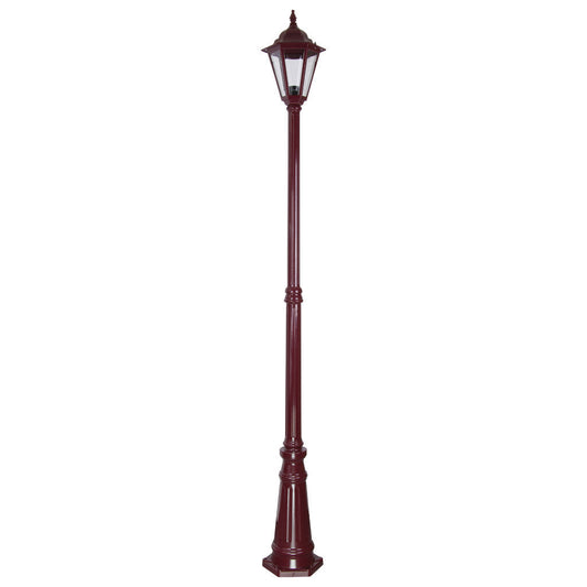GT-428 Turin Single Head Tall Post Light - Powder Coated Finish / B22 - Burgundy
