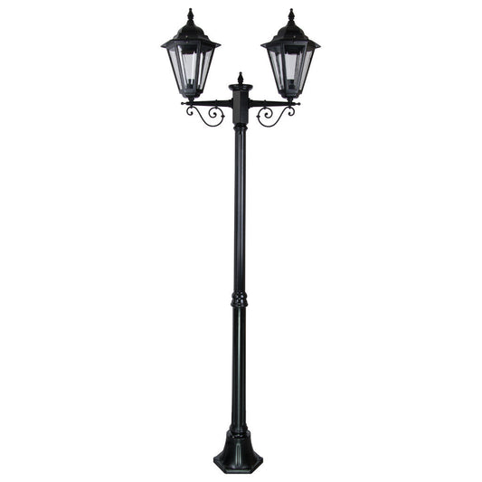 GT-427 Turin Twin Head Medium Post Light  - Powder Coated Finish / B22 - Black