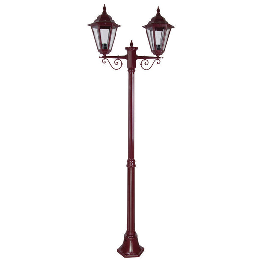 GT-427 Turin Twin Head Medium Post Light  - Powder Coated Finish / B22 - Burgundy