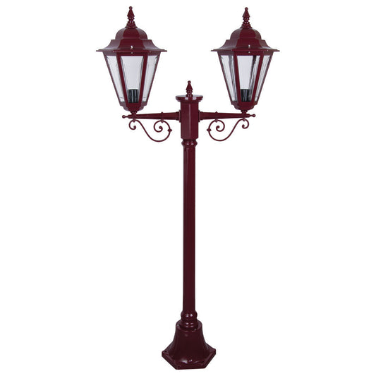 GT-425 Turin Twin Head Short Post Light - Powder Coated Finish / B22 - Burgundy