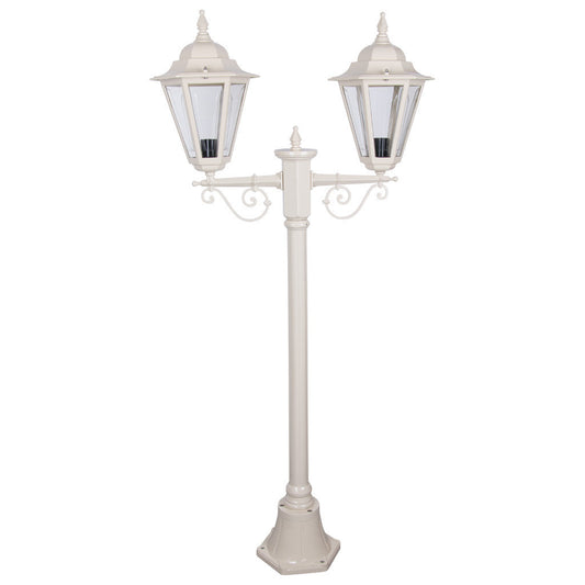 GT-425 Turin Twin Head Short Post Light - Powder Coated Finish / B22 - Beige