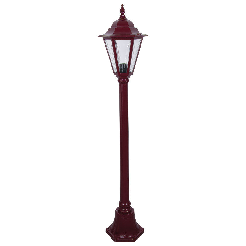 GT-424 Turin Single Head Small Post Light - Powder Coated Finish / B22 - Burgundy