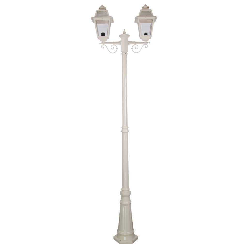 GT-280 Avignon Twin Head Tall Post Light - Powder Coated Finish / B22 - Beige