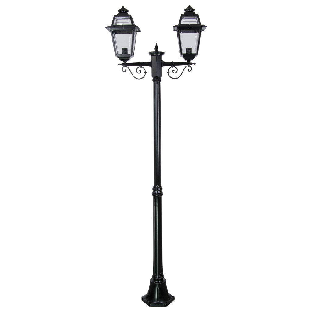 GT-277 Avignon Twin Head Medium Post Light - Powder Coated Finish / B22 - Black