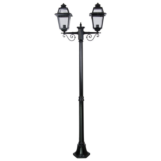 GT-277 Avignon Twin Head Medium Post Light - Powder Coated Finish / B22 - Black