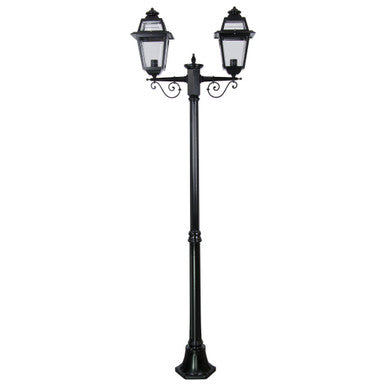GT-277 Avignon Twin Head Medium Post Light - Powder Coated Finish / B22 - Black