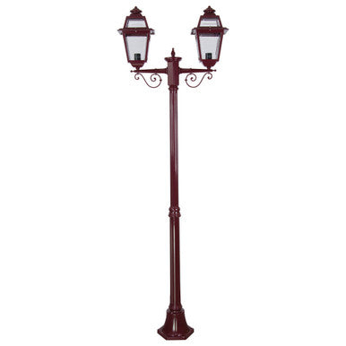 GT-277 Avignon Twin Head Medium Post Light - Powder Coated Finish / B22 - Burgundy