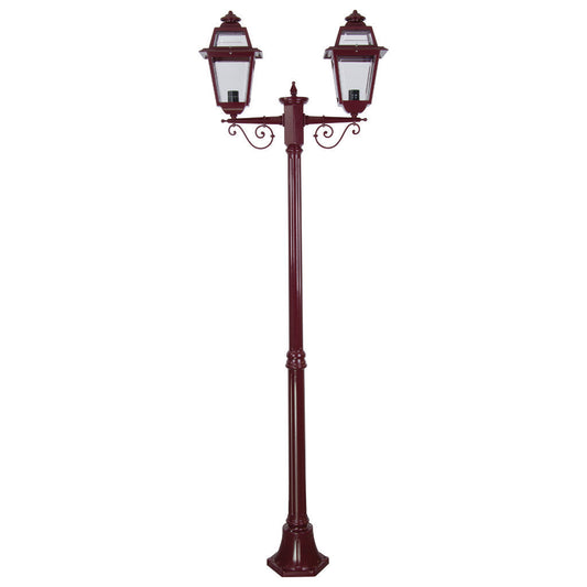 GT-277 Avignon Twin Head Medium Post Light - Powder Coated Finish / B22 - Burgundy