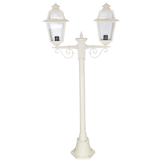 GT-275 Avignon Twin Head Short Post Light - Powder Coated Finish / B22 - Beige