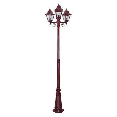 GT-242 Paris Triple Head Tall Post - Powder Coated Finish / B22 - BUrgundy