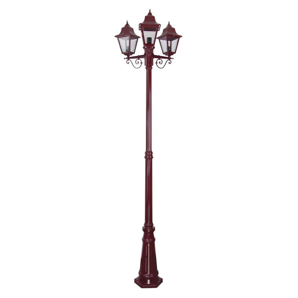 GT-242 Paris Triple Head Tall Post - Powder Coated Finish / B22 - BUrgundy