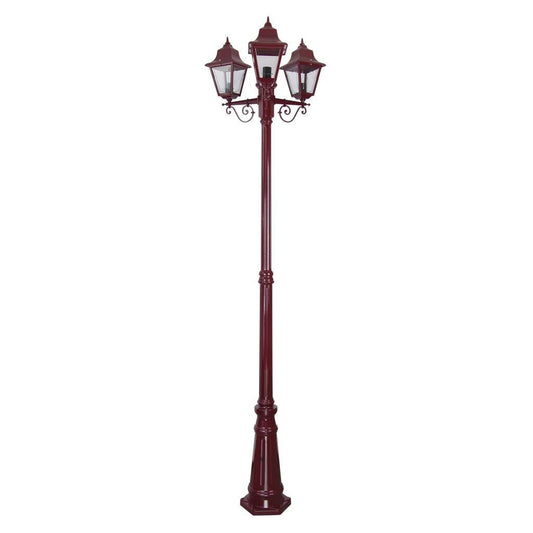 GT-242 Paris Triple Head Tall Post - Powder Coated Finish / B22 - BUrgundy
