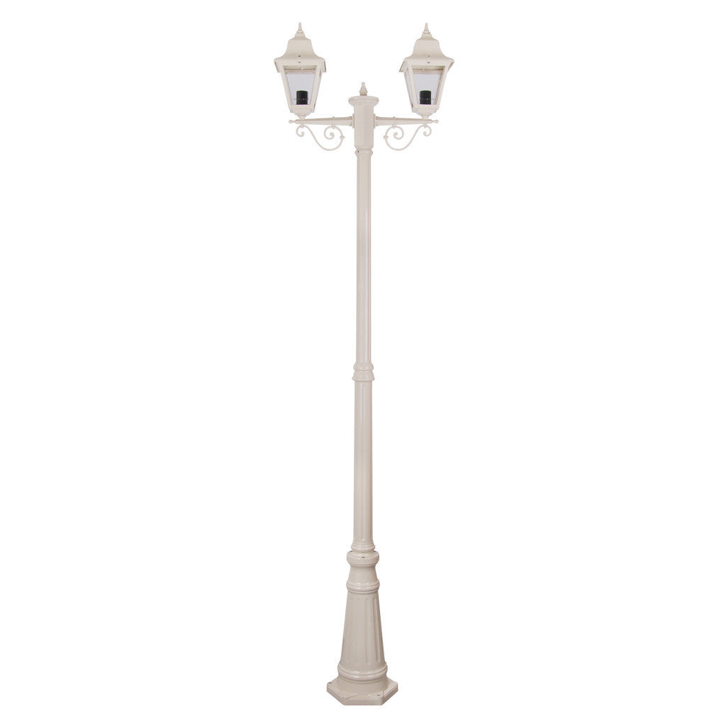 GT-240 Paris Twin Head Tall Post Light - Powder Coated Finish / B22 - Beige