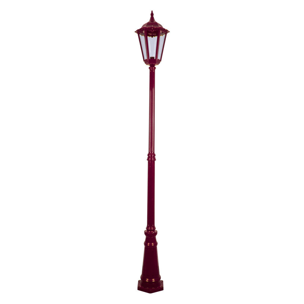 GT-168 Chester Large Single Head Tall Post Light - Powder Coated Finish / B22 - Burgundy