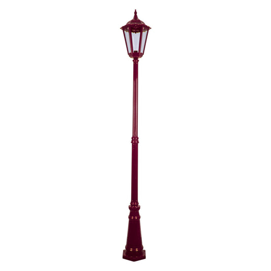 GT-168 Chester Large Single Head Tall Post Light - Powder Coated Finish / B22 - Burgundy