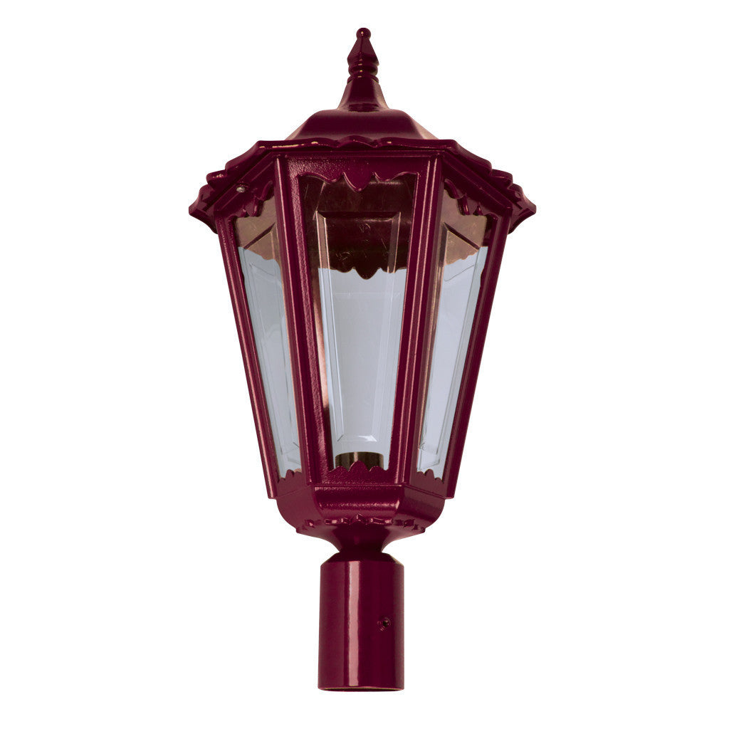 GT-166 Chester Large Post Top Light - Powder Coated Finish / B22 - Burgundy