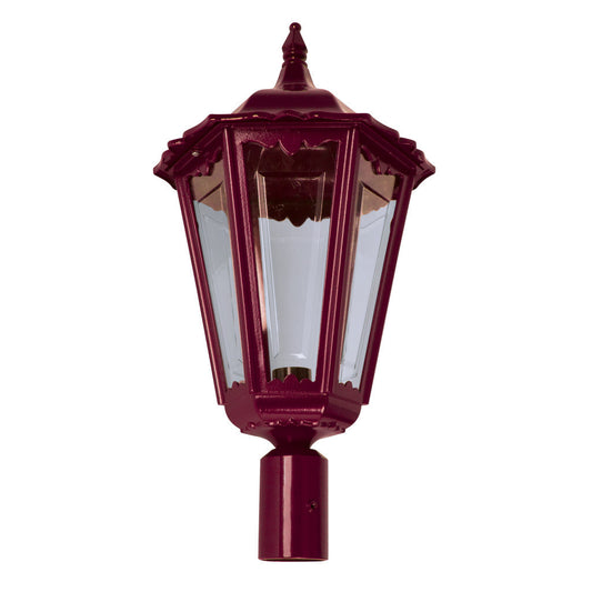 GT-166 Chester Large Post Top Light - Powder Coated Finish / B22 - Burgundy