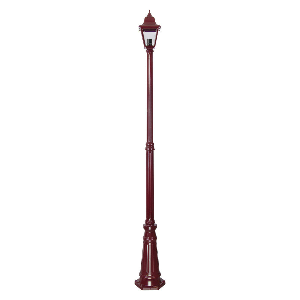 GT-238 Paris Single Head Tall Post Light - Powder Coated Finish / B22 - Burgundy