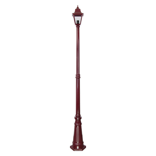 GT-238 Paris Single Head Tall Post Light - Powder Coated Finish / B22 - Burgundy