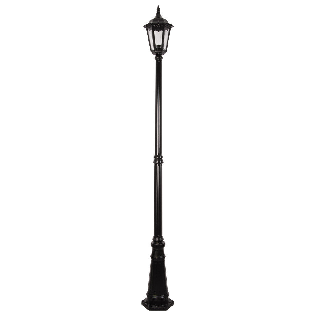GT-138 Chester Single Head Tall Post Light - Powder Coated Finish / B22 - Black