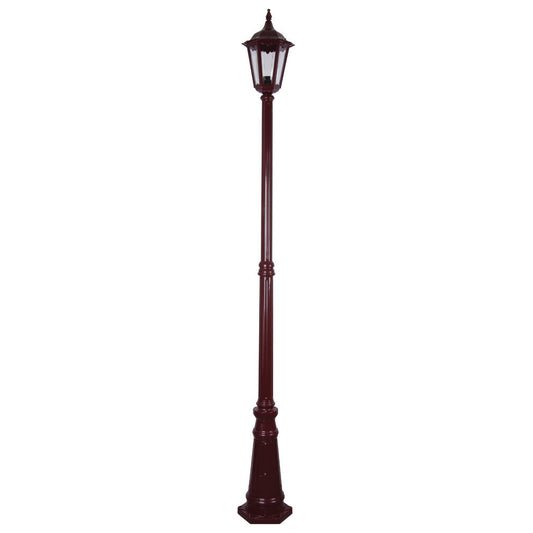 GT-138 Chester Single Head Tall Post Light - Powder Coated Finish / B22 - Burgundy