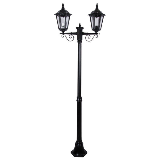 GT-137 Chester Twin Head Medium Post Light - Powder Coated Finish / B22 - Black