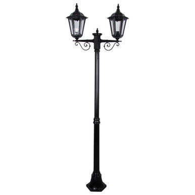 GT-137 Chester Twin Head Medium Post Light - Powder Coated Finish / B22 - Black