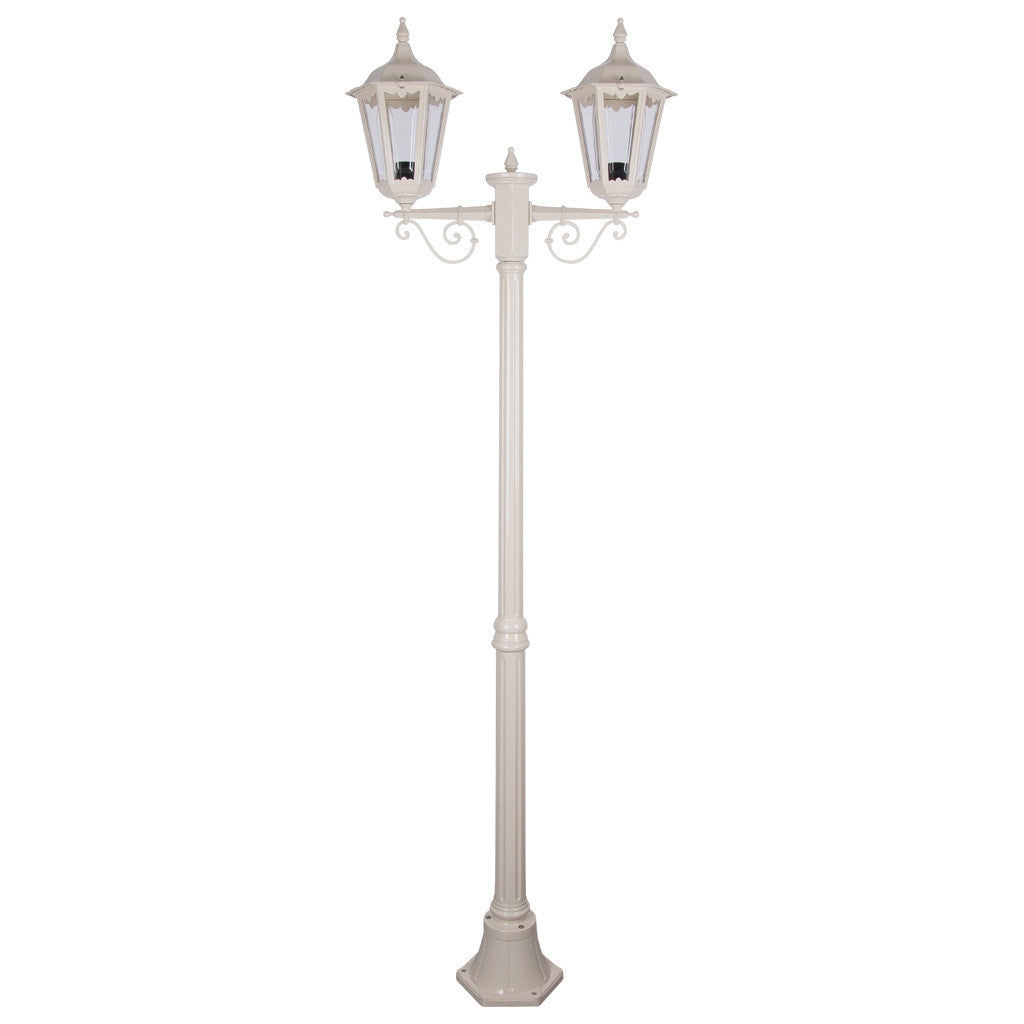 GT-137 Chester Twin Head Medium Post Light - Powder Coated Finish / B22 - Beige