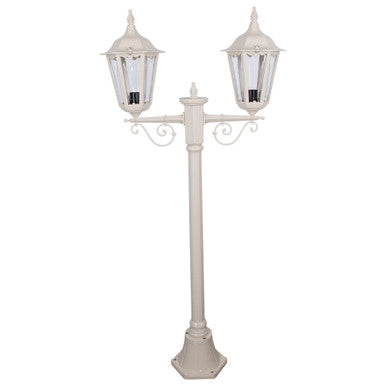 GT-135 Chester Twin Head Short Post Light - Powder Coated Finish / B22 - Beige
