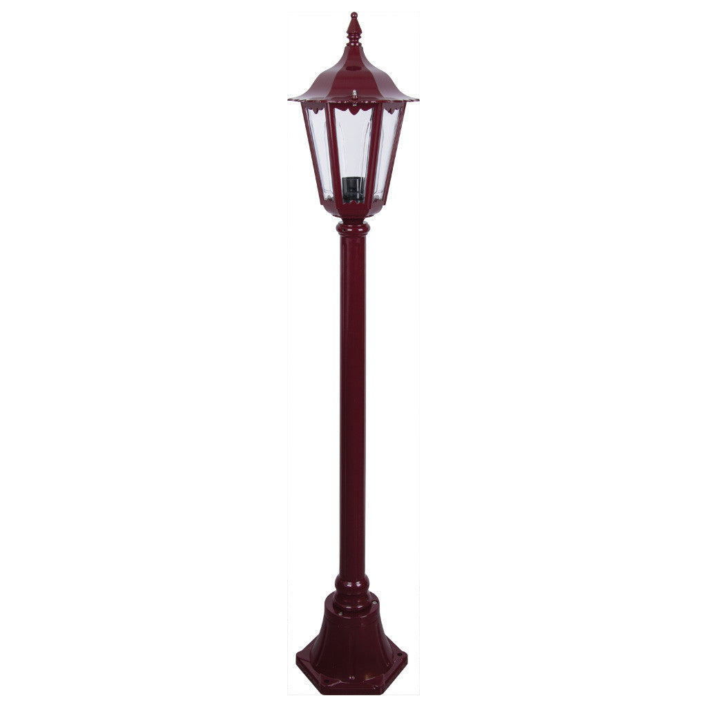 GT-134 Chester Single Head Short Post Light - Powder Coated Finish / B22 - Burgundy