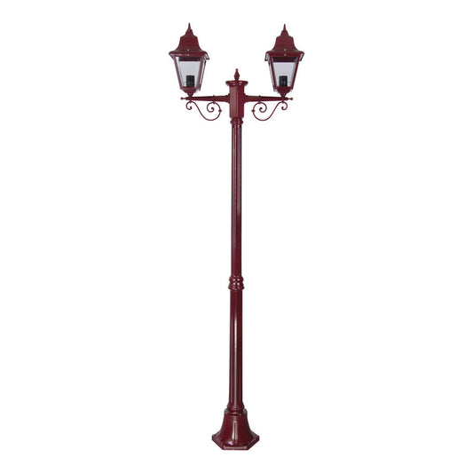 GT-237 Paris Twin Head Medium Post Light - Powder Coated Finish / B22 - Burgundy