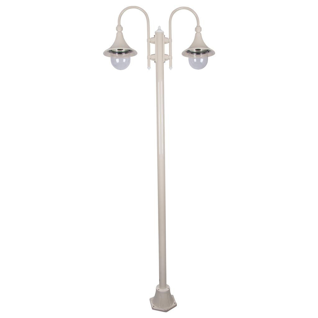 GT-1066 Monaco Twin Head Plain Post - Powder Coated Finish / E27 - Beige