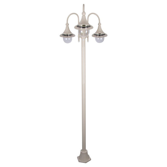 GT-1064 Monaco Triple Head Tall Plain Post - Powder Coated Finish / E27 - Beige