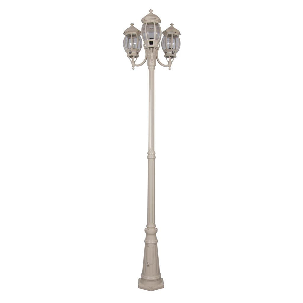 GT-1045 Vienna Three Head Curved Arm Tall Post - Powder Coated Finish / B22 - Beige