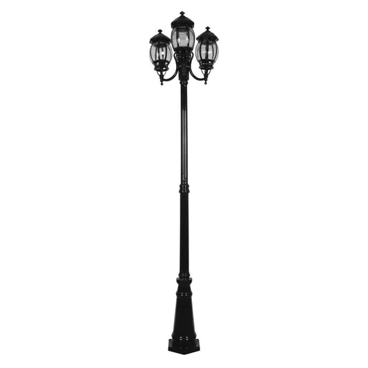 GT-1045 Vienna Three Head Curved Arm Tall Post - Powder Coated Finish / B22 - Black