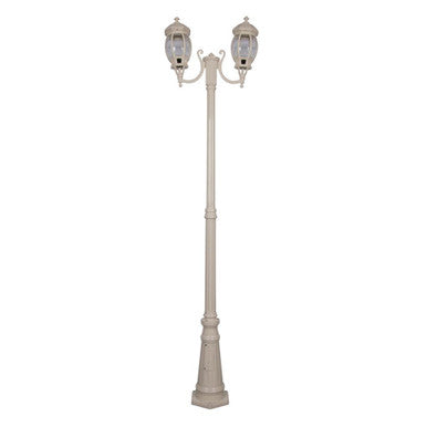 GT-1044 Vienna Twin Head Curved Arms Tall Post - Powder Coated Finish / B22 - Beige