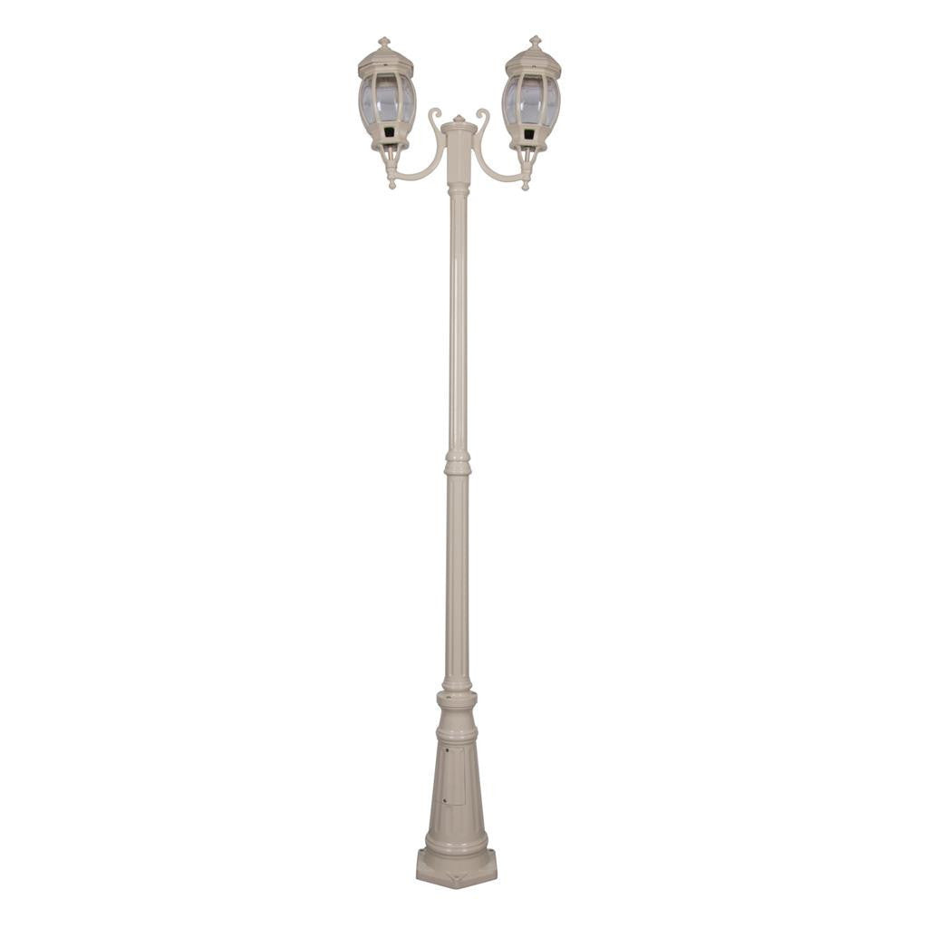 GT-1044 Vienna Twin Head Curved Arms Tall Post - Powder Coated Finish / B22 - Beige