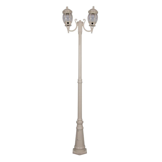 GT-1044 Vienna Twin Head Curved Arms Tall Post - Powder Coated Finish / B22 - Beige